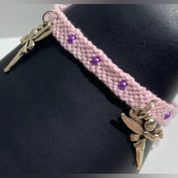 Hand crafted beaded with silver fairy charms macrame bracelet - Picture 1 of 6